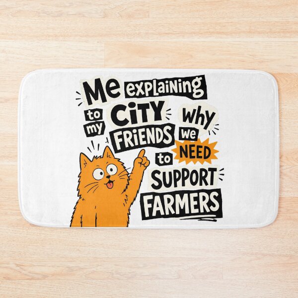 Item preview, Support Farmers Orange Cat Explaining Homesteader designed and sold by nortowelcomics.