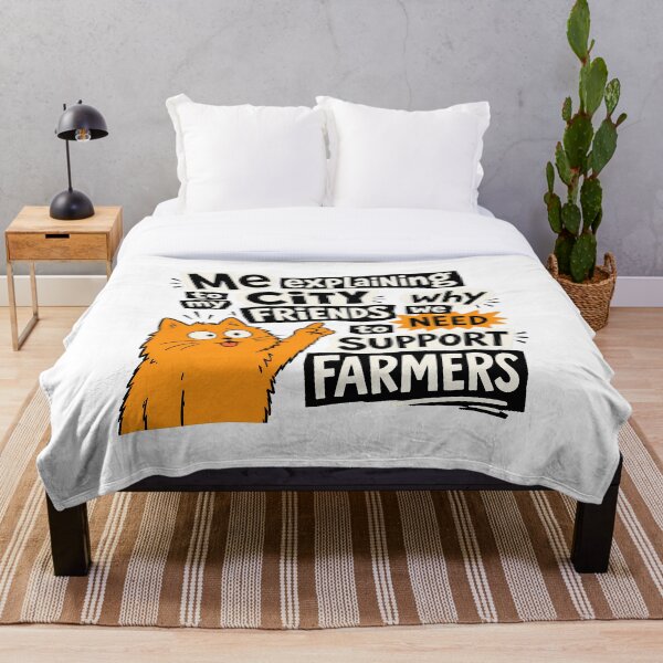 Item preview, Support Farmers Orange Cat Explaining Homesteader designed and sold by nortowelcomics.