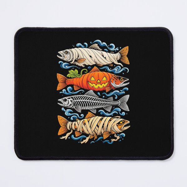Item preview, Halloween Fish Ghost Pumpkin Skeleton Funny Fishing designed and sold by ellapaintcoast.