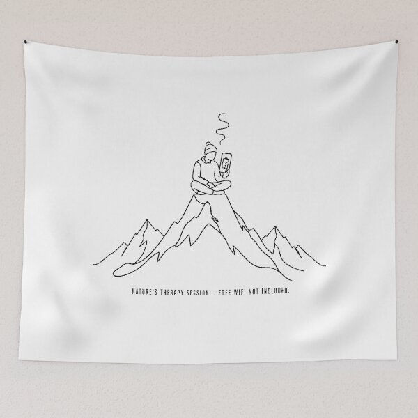 Item preview, Digital Detox Mountain Summit Phone Hiker designed and sold by nortowelcomics.