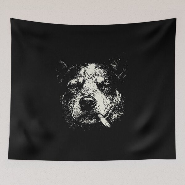 Item preview, Women's Funny Blue Heeler Smoking Cigarette Vintage Dog Meme V-Neck  designed and sold by HarinDonreka.