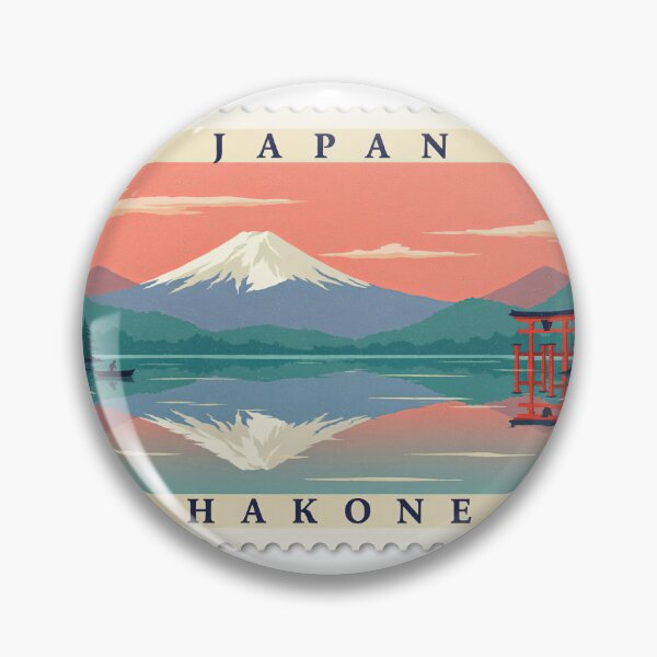 Item preview, Vintage Japan Hakone Lake Ashi Mount Fuji Postage Stamp Vector designed and sold by Shutter-Dragon.