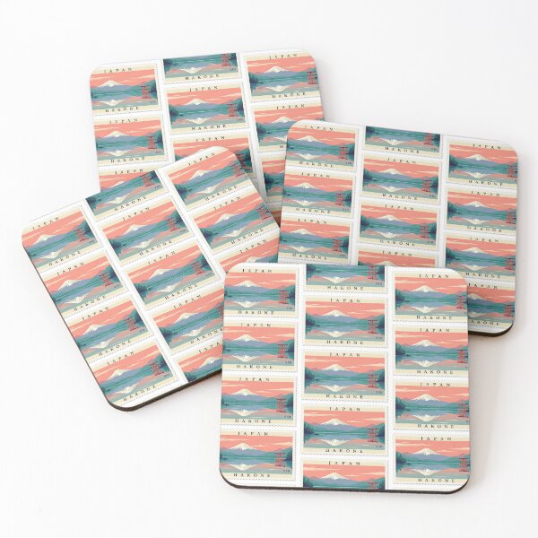 Item preview, Vintage Japan Hakone Lake Ashi Mount Fuji Postage Stamp Vector designed and sold by Shutter-Dragon.
