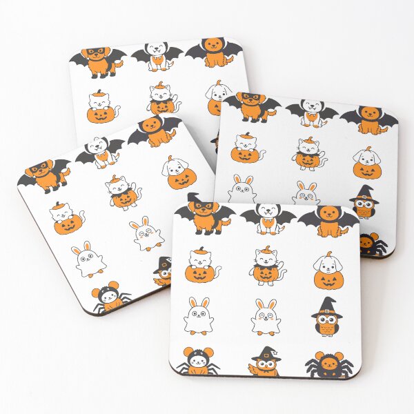 Item preview, Cute Halloween Baby Animals Flat Vector Illustration designed and sold by NUSA NIPA.