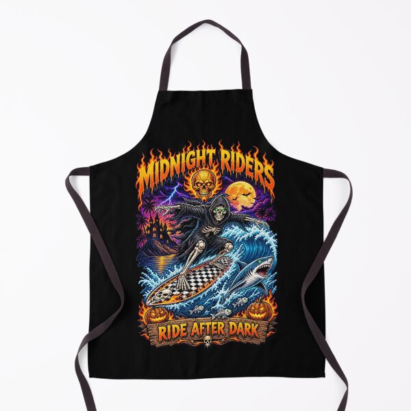 Item preview, Midnight Riders Ride After Dark Skeleton Reaper Surfing Shark Halloween designed and sold by Danh Style.