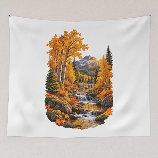 Item preview, Golden Forest Autumn Mountain Landscape designed and sold by RockitBaby.