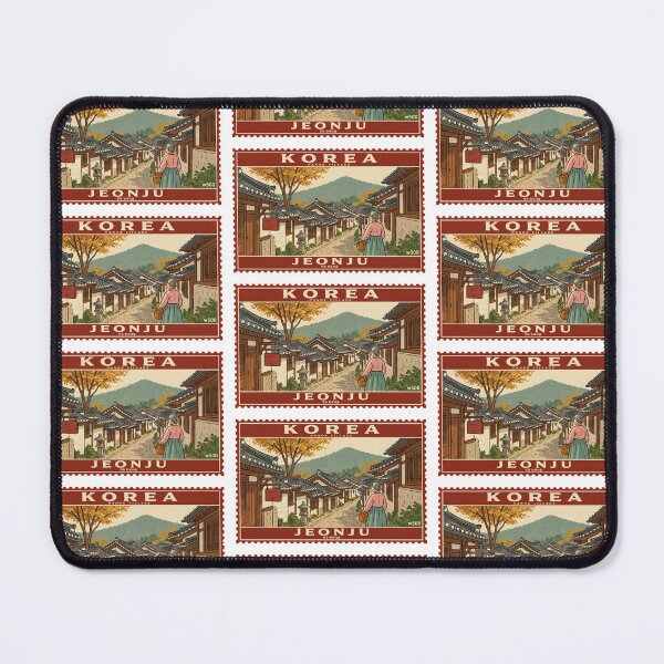 Item preview, Vintage Korea Jeonju Hanok Village Postage Stamp Vector designed and sold by Shutter-Dragon.
