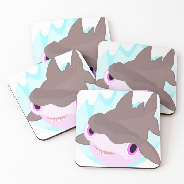 Item preview, Cute Shark Pink Eyes Funny Cartoon  designed and sold by MigWhimsy.