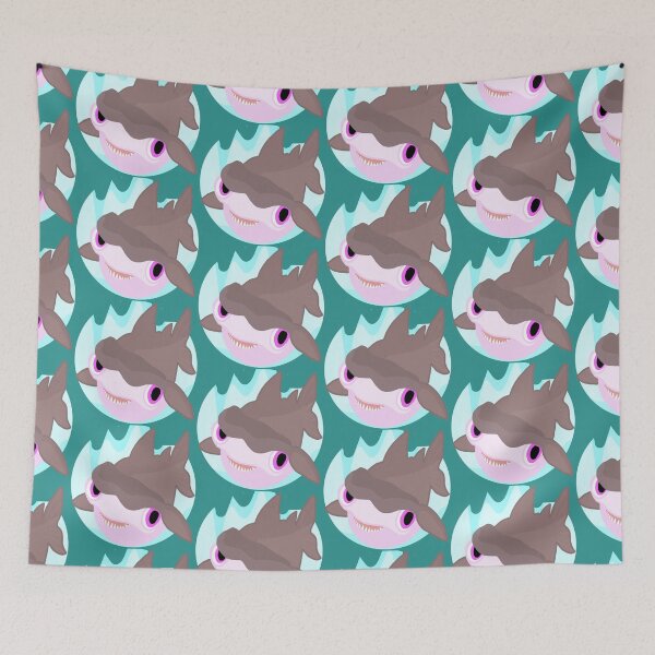 Item preview, Cute Shark Pink Eyes Funny Cartoon  designed and sold by MigWhimsy.