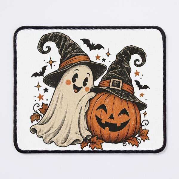 Item preview, ghost and pumpkin witch Cute Vintage Halloween Witch designed and sold by will freed18.