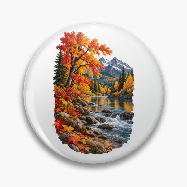 Item preview, Autumn River Mountain Landscape Fall Foliage designed and sold by RockitBaby.
