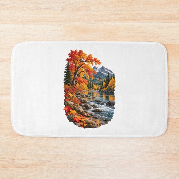 Item preview, Autumn River Mountain Landscape Fall Foliage designed and sold by RockitBaby.