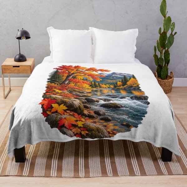 Item preview, Autumn River Mountain Landscape Fall Foliage designed and sold by RockitBaby.