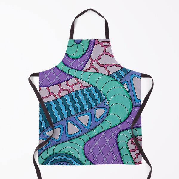 Item preview, Abstract Psychedelic Pattern — Mint, Purple & Blue Hand-Drawn Art designed and sold by WonderwildArt.