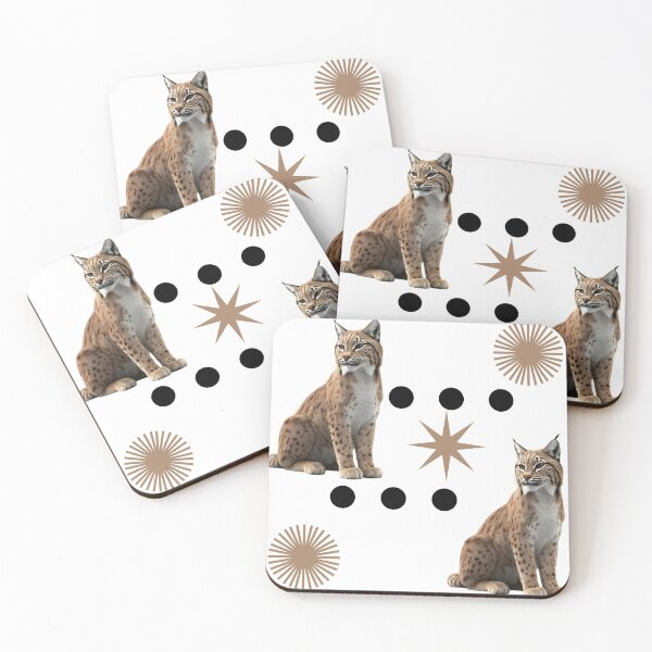 Item preview, Dos majestuosos linces euroasiáticos con elementos geométricos designed and sold by DidiDesignShop.