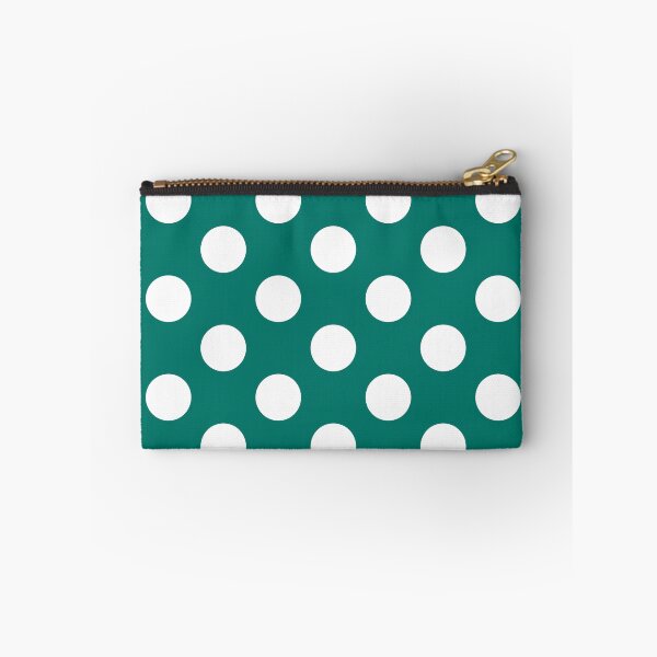 Item preview, Large white polka dots on jade green designed and sold by Nolan6.