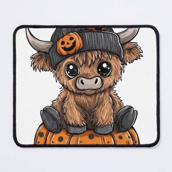 Item preview, Cute Halloween Highland cow on pumpkin designed and sold by ShirtsUp-Lane.