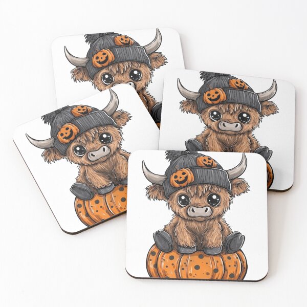 Item preview, Cute Halloween Highland cow on pumpkin designed and sold by ShirtsUp-Lane.