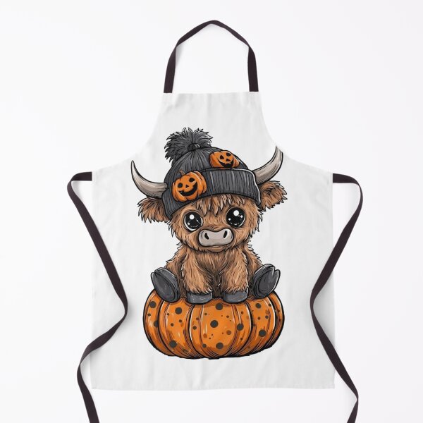 Item preview, Cute Halloween Highland cow on pumpkin designed and sold by ShirtsUp-Lane.