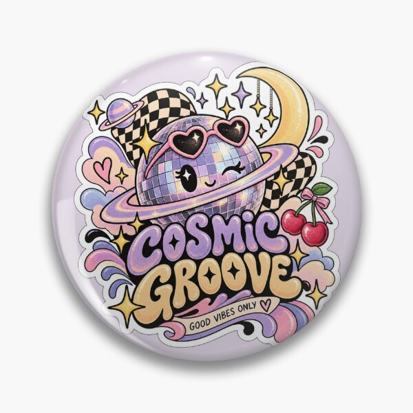 Item preview, Cosmic Groove Disco Planet Aesthetic Sticker designed and sold by Dikons.