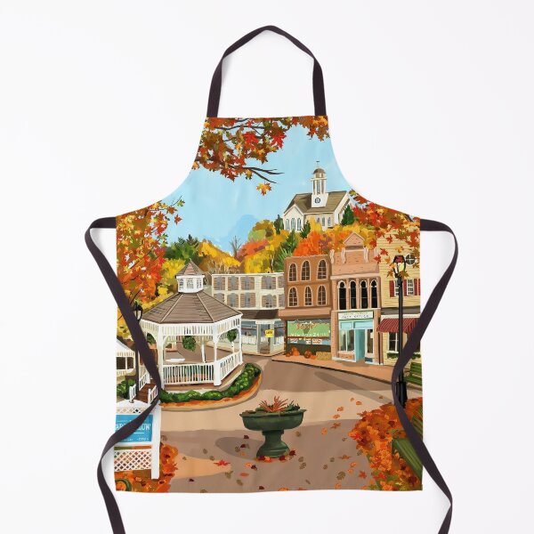 Aperçu de l'œuvre Place de la ville d'automne créée et vendue par COFFEEWITHARTS.