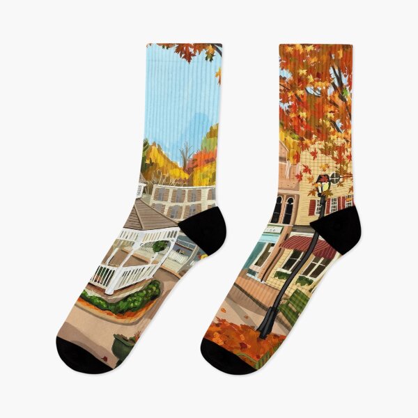 Item preview, Autumn Town Square designed and sold by COFFEEWITHARTS.