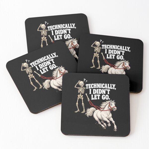Item preview, Technically I Didn't Let Go Funny Skeleton Horse Riding Halloween designed and sold by Whirx.
