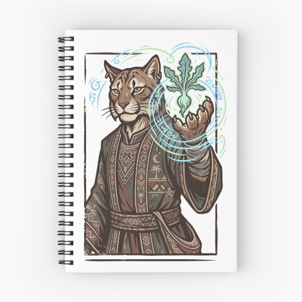 Item preview, Catfolk Druid Herbalist Nature Magic Fantasy Art designed and sold by CuteKats.