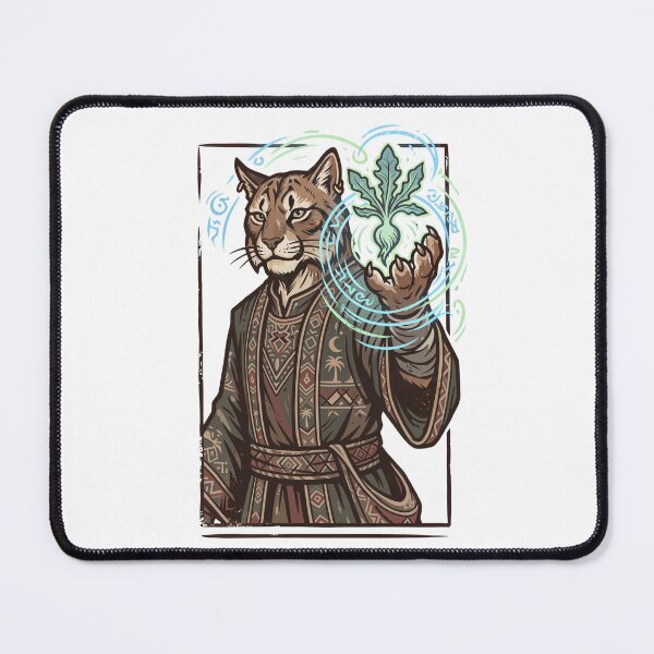 Item preview, Catfolk Druid Herbalist Nature Magic Fantasy Art designed and sold by CuteKats.
