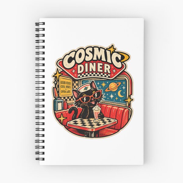 Item preview, Cosmic Diner Cat designed and sold by The Wicked Herbarium.