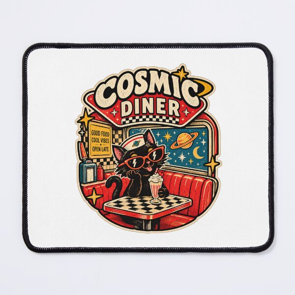 Item preview, Cosmic Diner Cat designed and sold by The Wicked Herbarium.