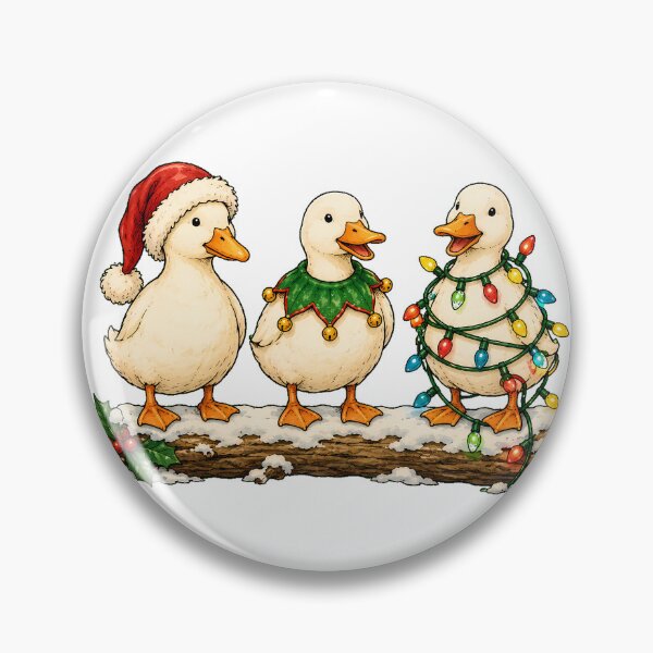 Item preview, Christmas Ducklings Santa Hat Duck Trio Winter designed and sold by nortowelcomics.