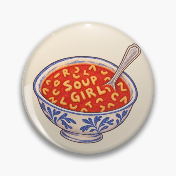 Item preview, Soup Girl – Tomato Soup Alphabet Noodles Foodie Illustration designed and sold by SnugbugStudios.