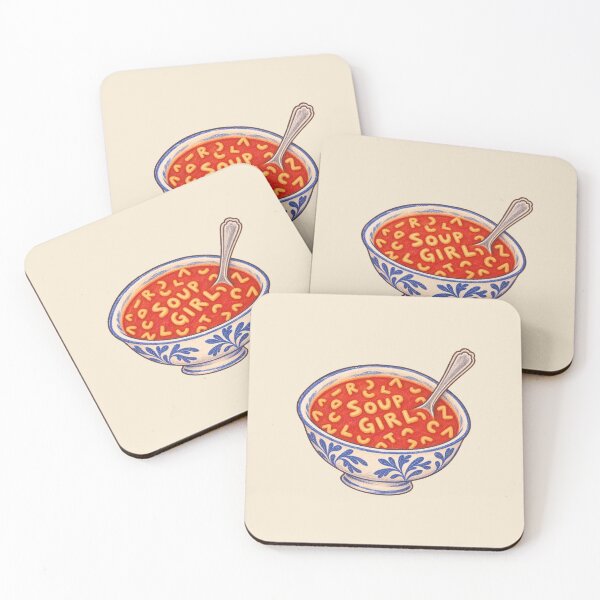 Item preview, Soup Girl – Tomato Soup Alphabet Noodles Foodie Illustration designed and sold by SnugbugStudios.