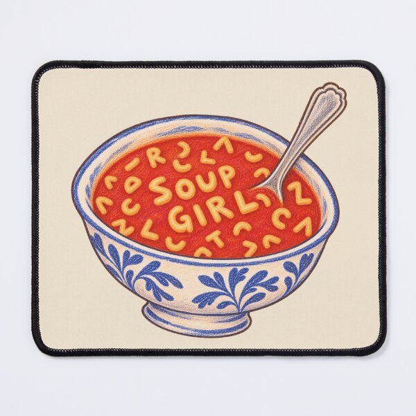 Item preview, Soup Girl – Tomato Soup Alphabet Noodles Foodie Illustration designed and sold by SnugbugStudios.