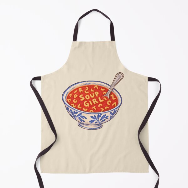 Item preview, Soup Girl – Tomato Soup Alphabet Noodles Foodie Illustration designed and sold by SnugbugStudios.
