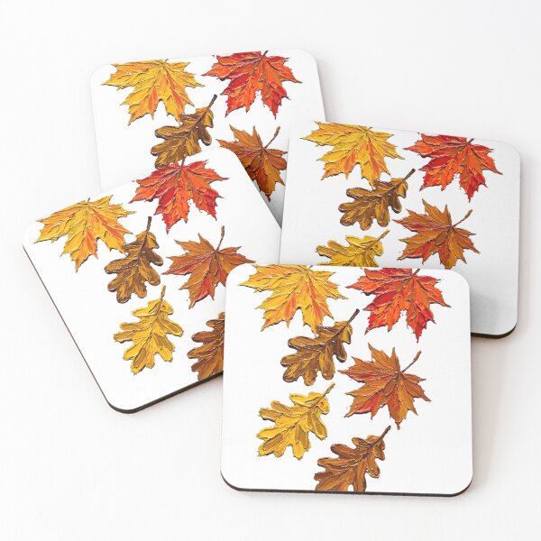 Item preview, Bold Acrylic Impasto Autumn Maple and Oak Leaves designed and sold by Surviving Monday Club.