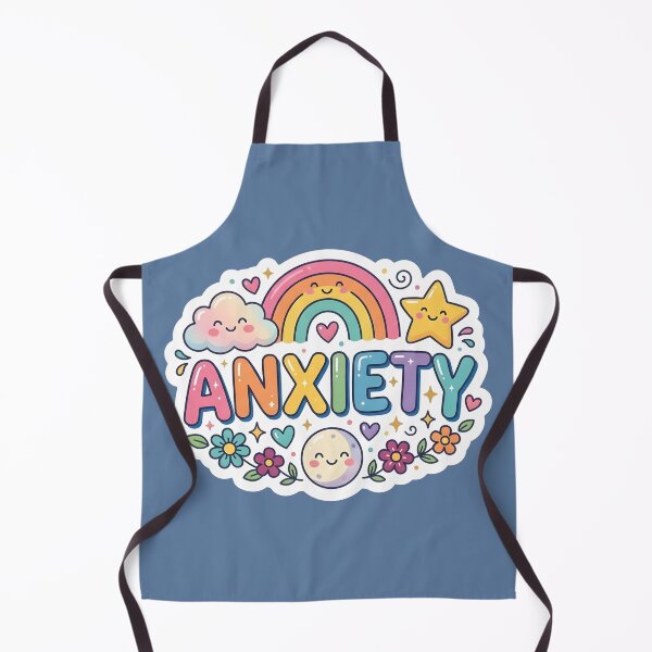 Item preview, Cute Anxiety Vinyl Sticker | Kawaii Mental Health Quote Decal | Relatable Pastel Rainbow Sticker | Funny Self Care Laptop & Water Bottle Decor designed and sold by SergioMiklos.