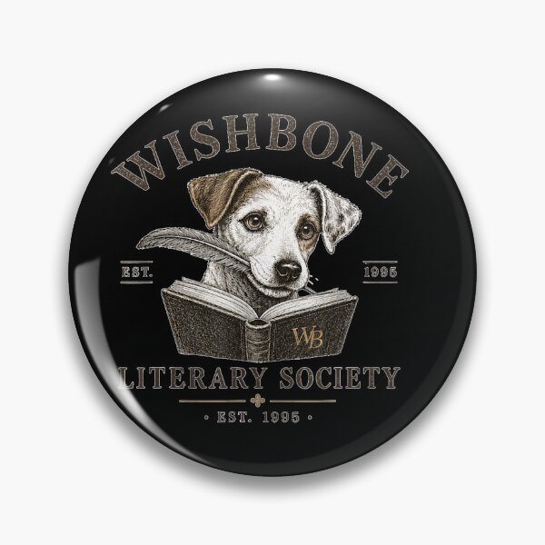 Item preview, Wishbone Literary Society Vintage Book Lover Dog  designed and sold by GalenoHenley.