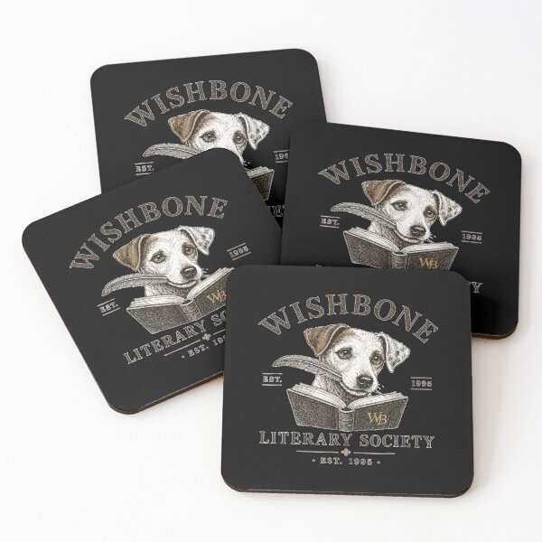 Item preview, Wishbone Literary Society Vintage Book Lover Dog  designed and sold by GalenoHenley.