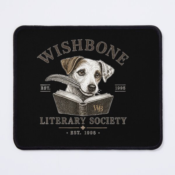 Item preview, Wishbone Literary Society Vintage Book Lover Dog designed and sold by GalenoHenley.