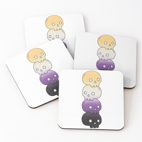 Item preview, Stacked Skulls – Yellow, White, Purple & Black Gothic Tower designed and sold by AliveStyle.