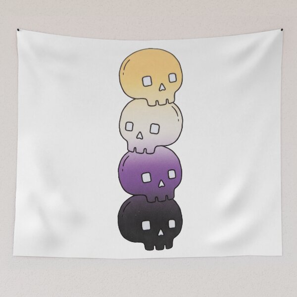 Item preview, Stacked Skulls – Yellow, White, Purple & Black Gothic Tower designed and sold by AliveStyle.