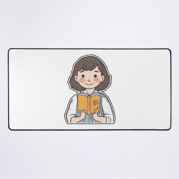 Item preview, Bookworm – Cute girl with book | Reading illustration designed and sold by Glowfy.
