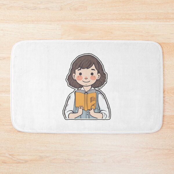 Item preview, Bookworm – Cute girl with book | Reading illustration designed and sold by Glowfy.