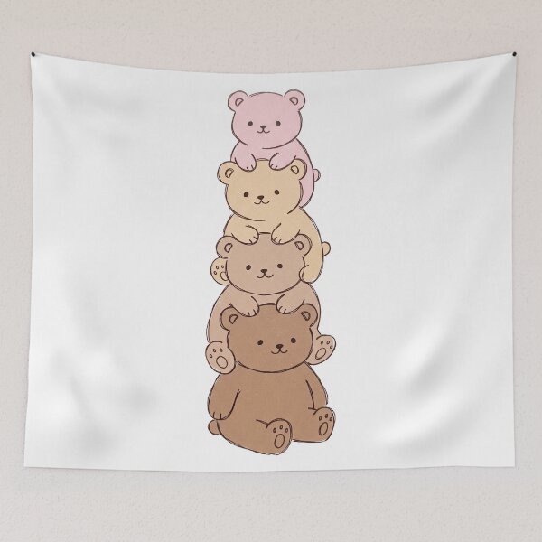 Item preview, Stacked Teddy Bears – Pink, Cream & Caramel Bear Tower designed and sold by AliveStyle.