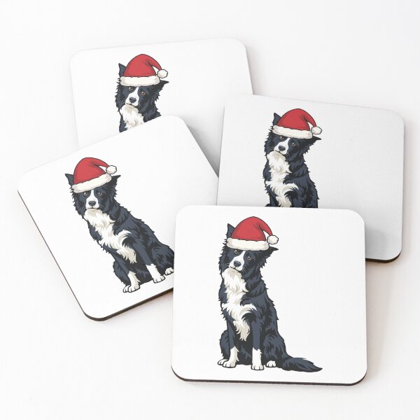 Artikelvorschau, Niedlicher Border-Collie-Weihnachtsaufkleber entworfen und verkauft von Bluek9sDesign.