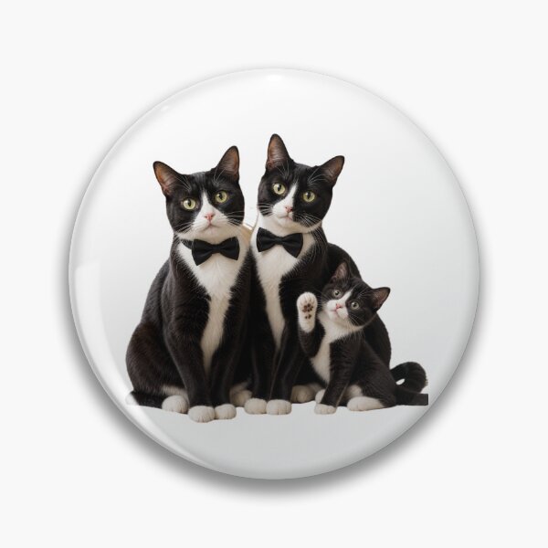 Item preview, A beautiful family of Tuxedo Cats designed and sold by GoodPlaceToShop.