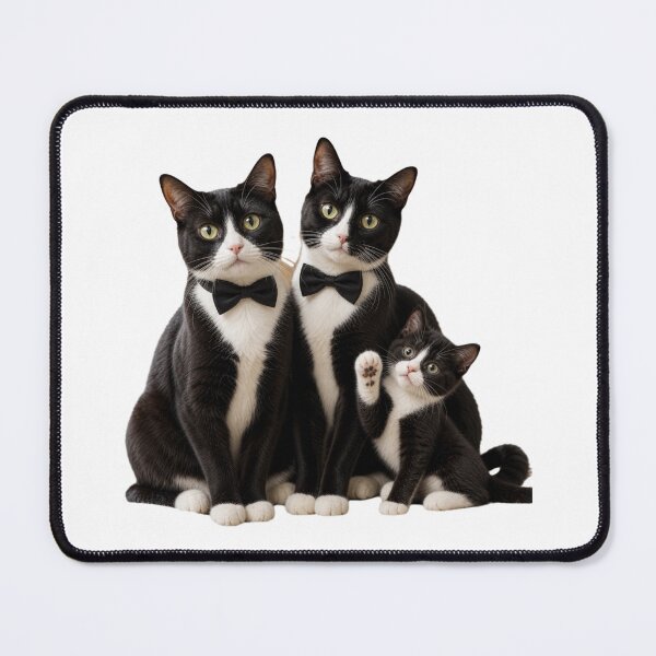 Item preview, A beautiful family of Tuxedo Cats designed and sold by GoodPlaceToShop.