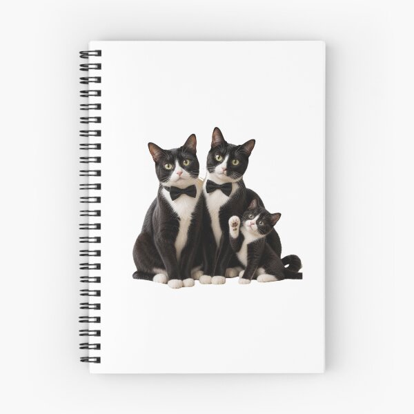 Item preview, A beautiful family of Tuxedo Cats designed and sold by GoodPlaceToShop.